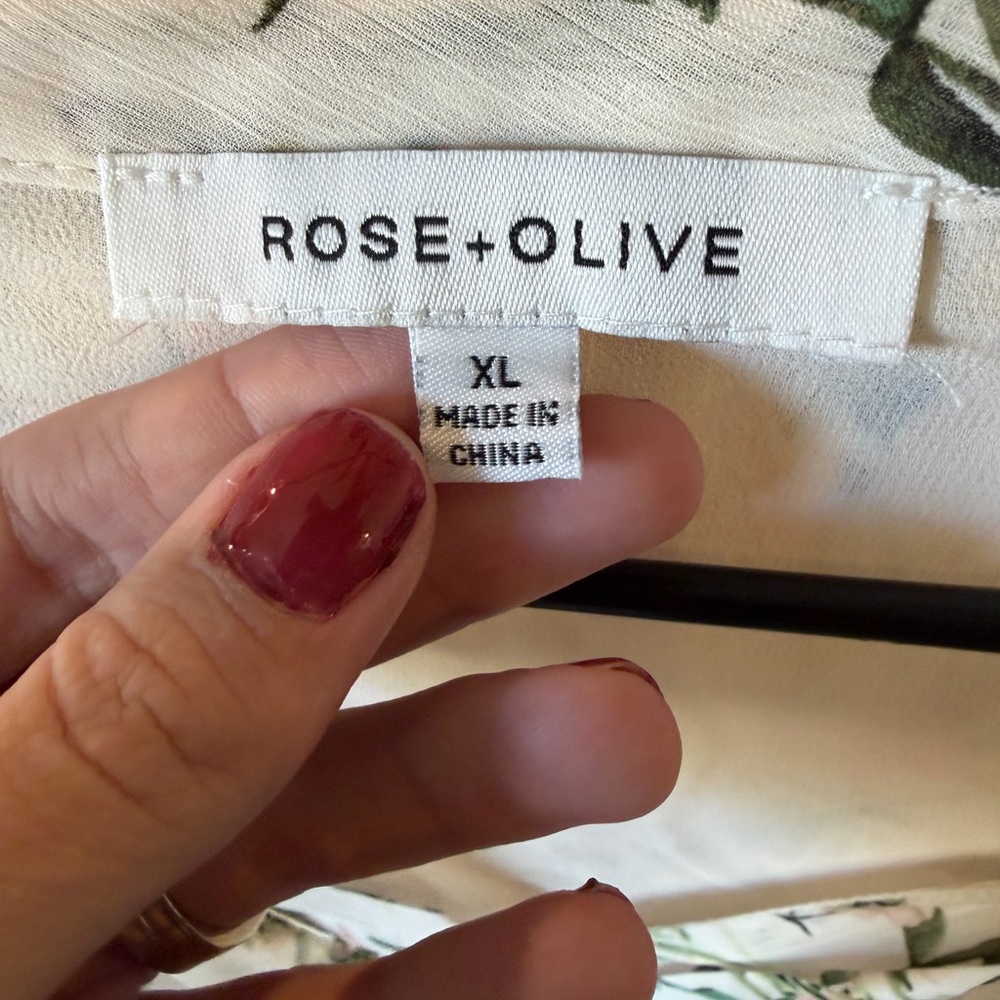 Rose + Olive Cream Floral Blouse - Picture 3 of 4